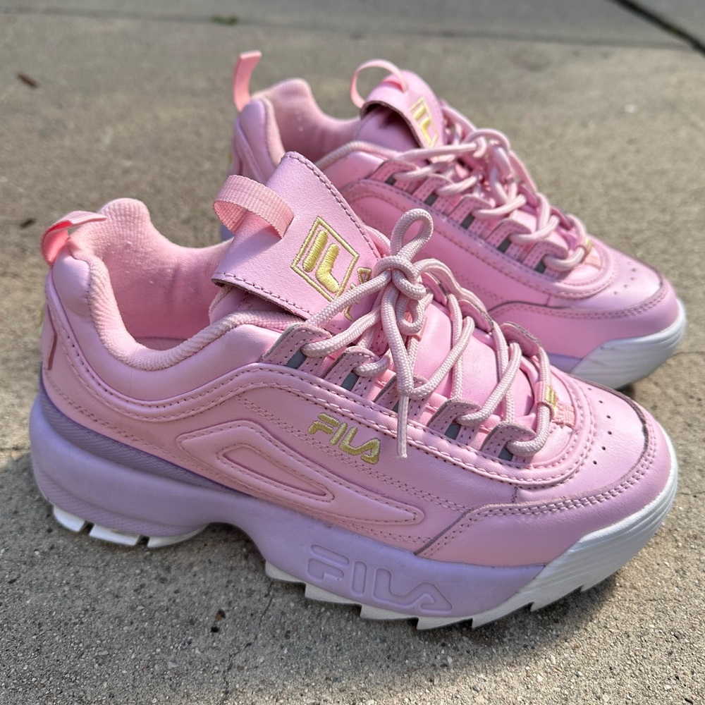 Fila Disruptor 2 pastel pink and lavender sneakers size 7